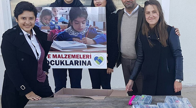 Kırtasiye malzemeleri köy çocuklarına