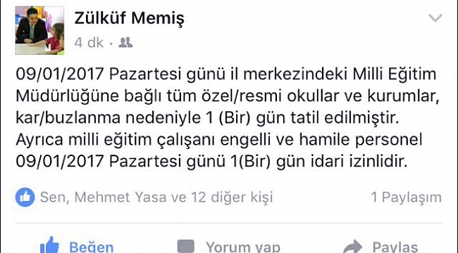 Çanakkale'de Okullar Tatil Edildi!