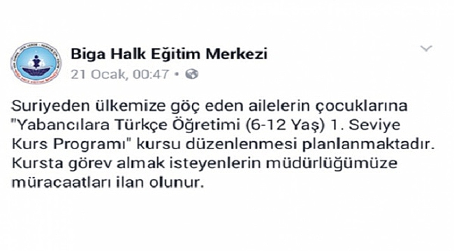 Suriyelilere, Türkçe Öğretmek İçin Eğitimciler Aranıyor!
