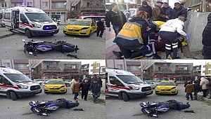 Ticari Taksi İle Motosiklet çarpıştı. 1 yaralı var