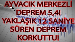 Çanakkale 5,4 Şiddetinde Sallandı!