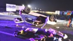 Trafik kazası otomobil takla attı