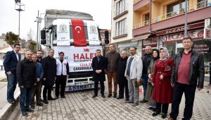 Çan belediyesinden Halep'e uzanan yardım eli yola çıktı