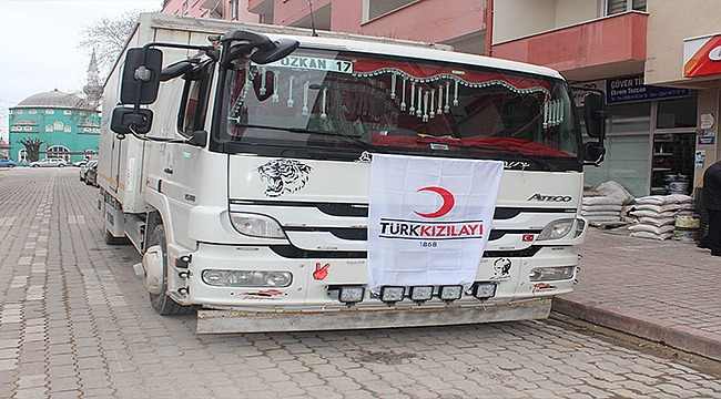Türk Kızılay Çan Şubesi'nden Suriye'ye Yardım Kamyonu Yola Çıktı