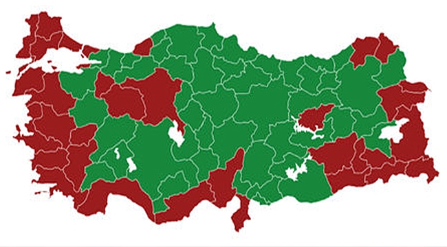 Referandum'da Bölge bölge oy oranları