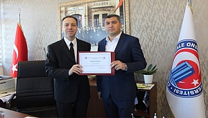 "Tarımsal Değerler Sergisi"ne Teşekkür Belgesi takdimi..