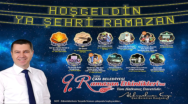 Çan Belediyesi 9.Ramazan Etkinlikleri Başlıyor