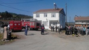 Çan'da cenaze evinde yangın