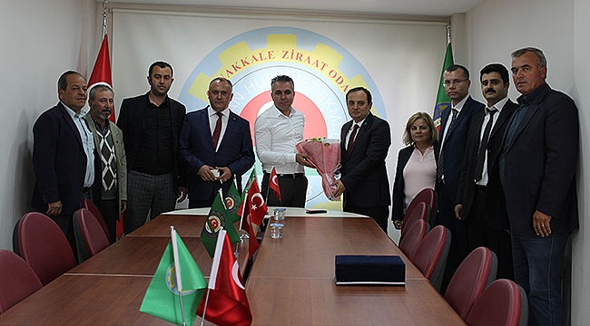 Çanakkale Sosyal Güvenlik Müdürü Hilmi Ercan Çanakkale Ziraat Odasına ziyaret