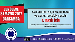 Son ödeme tarihi: 31 Mayıs 2017