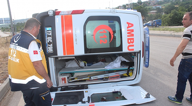 Çan Tepeköy Sırtında Ambulans Kaza Yaptı!!!