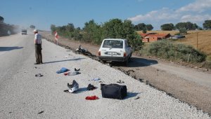 Motosiklet ile otomobil çarpıştı; 1 yaralı