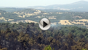 Ezine Yangınında Söndürme Çalışmaları Sürüyor...