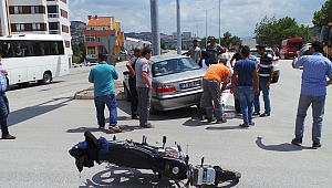 Kocabaş Köprüsünde Kaza!!! Motosiklet Araca Çarptı...