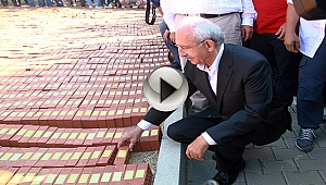 Kılıçdaroğlu, Adalet Anıtı'na tuğla koydu