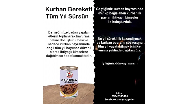 Kurban Bereketi Tüm Yıl Sürecek