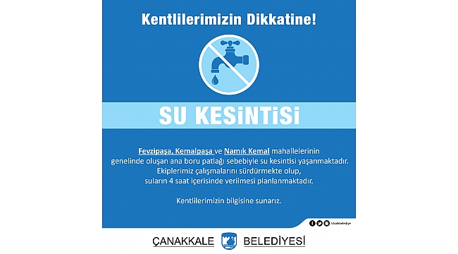 Dikkat Su Kesintisi !!!