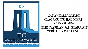 15 Temmuz 2016 darbe teşebbüsünden bu yana, Olağanüstü hal (OHAL) kapsamında işlem yapılan şahıslara ait veriler yayınlandı.