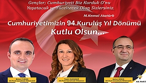 Ak Parti Başkanlığı'ndan 29 Ekim Cumhuriyet Bayramı Kutlama Mesajı...