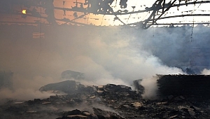 Biga'da abajur üreten bir fabrikada yangın