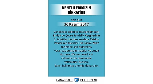 Kentlilerimizin Dikkatine...