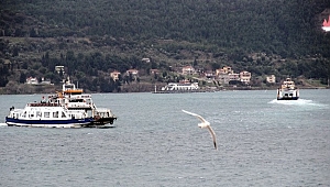 Gökçeada'da feribot seferlerine fırtına engeli
