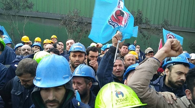 Metal işçileri %25 zammı konfeti patlatarak kutladı