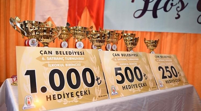 Çan Belediyesi 6. Satranç Turnuvalarında ödüller sahiplerini buldu