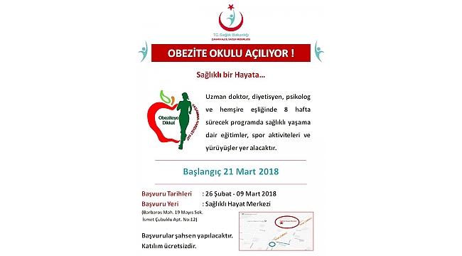 Çanakkale'de obezite okulu açılıyor