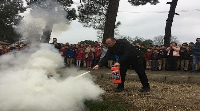 Kalkım İlk ve Ortaokulu'nda yangın tatbikatı