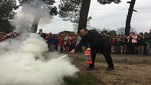 Kalkım İlk ve Ortaokulu'nda yangın tatbikatı