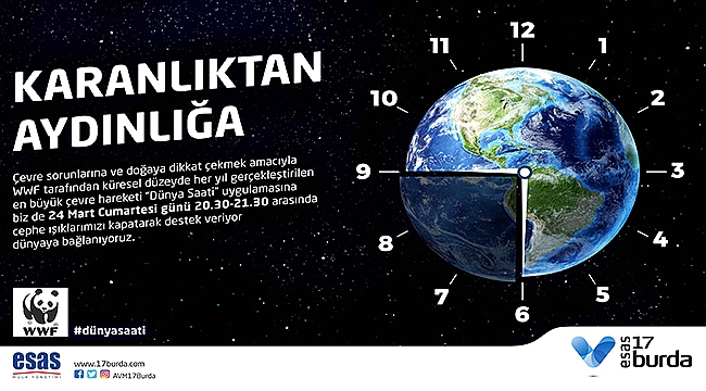 17 BURDA AVM ''Dünya Saati Uygulamasına Destek Veriyor, Dünyaya Bağlanıyoruz''…