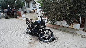 Bayramiç'te Motosikleti Yaktılar