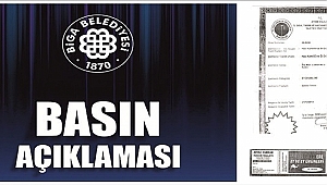 Yöneltilen İddialara Biga Belediyesinden Açıklama