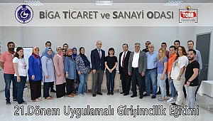 Biga TSO'da 21. dönem girişimcilik eğitimi sona erdi