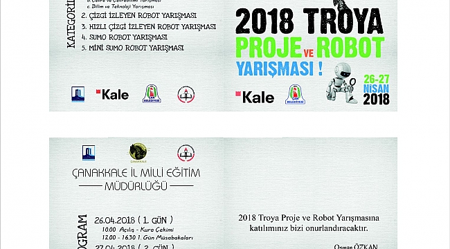Çanakkale Milli Eğitim Müdürlüğü 2018 Truva Robot Ve Proje Yarışması