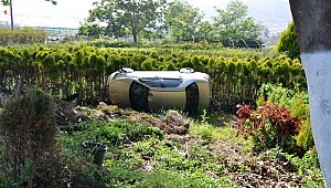 Biga'da Otomobil Devrildi: 1 Yaralı