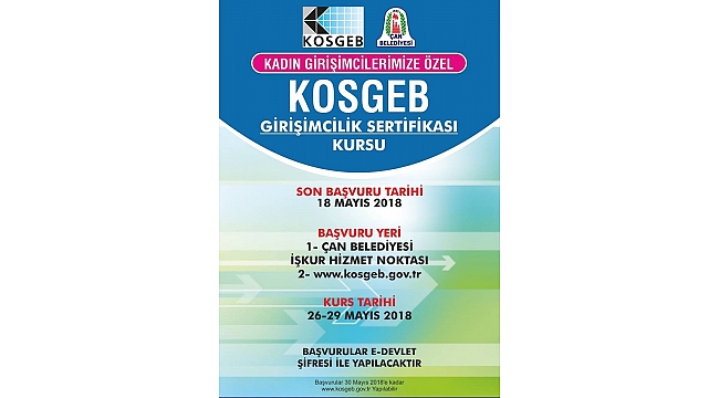 Çan Belediye'si'nden girişimci kadınlar için bir hamle daha