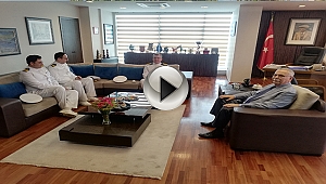 TCG Mızrak Gemi Komutanlarından Başkan Gökhan'A Ziyaret