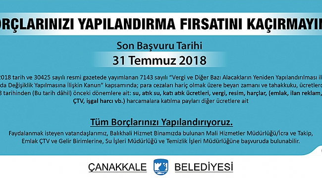 Borçlarınızı Yapılandırma Fırsatını Kaçırmayın!