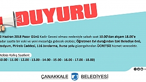 Kadir Gecesi Sebebiyle Ücretsiz Seferler Düzenlenecek