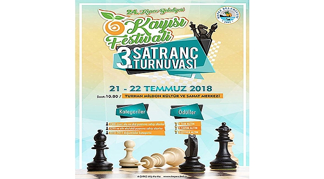 24. Kayısı Festivali Kapsamında 3. Satranç Turnuvası Başlıyor