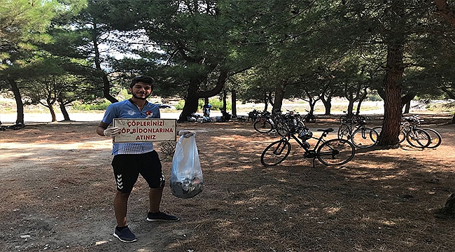 Çanakkale Bisiklet Platformu Gönüllülerinden Çevre Temizliği
