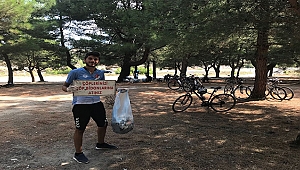 Çanakkale Bisiklet Platformu Gönüllülerinden Çevre Temizliği
