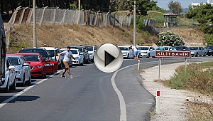 Çanakkale'de bayram tatili kuyruğu