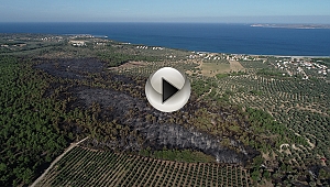 Çanakkale'nin yanan ciğerleri havadan görüntülendi