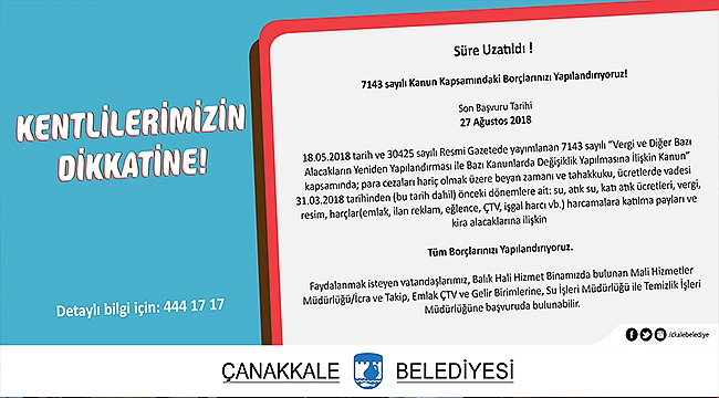 Kentlilerimizin Dikkatine...