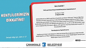 Kentlilerimizin Dikkatine...