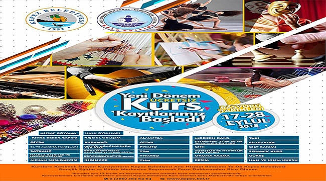 YENİ DÖNEM ÜCRETSİZ KURS KAYITLARI BAŞLIYOR