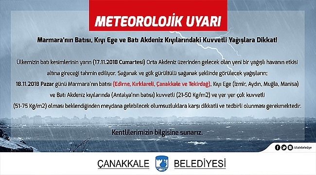 Meteorolojik Uyarı!